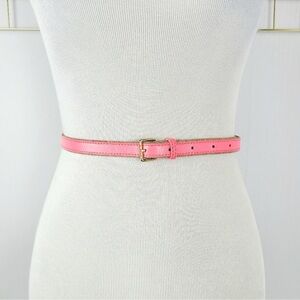 J. Crew Pink Chain Trim Genuine Leather Belt